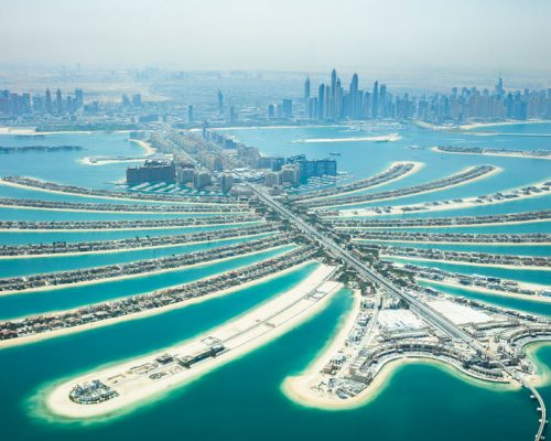 An Artificial Jumeirah Palm Island On Sea, Dubai, United Arab Emirates